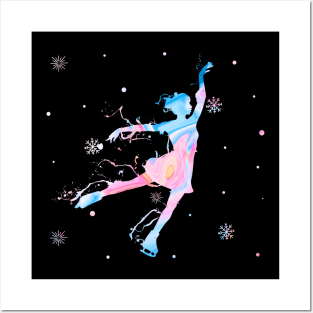 Girl Figure Skating Watercolor Posters and Art